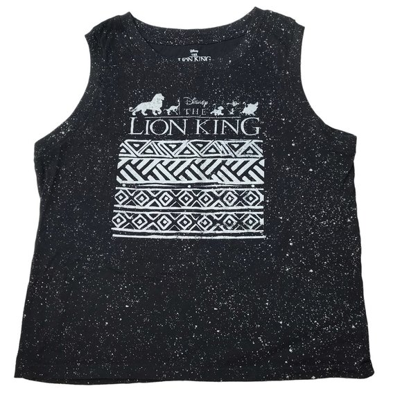 The Lion King Tank Top.Black with Gray Speckled Dots Size Kid's Youth Girl's L